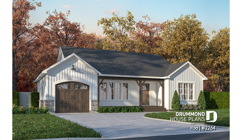 front - BASE MODEL - 2 bedroom ranch style house plan, pantry in kitchen, many foundation options available - Koa