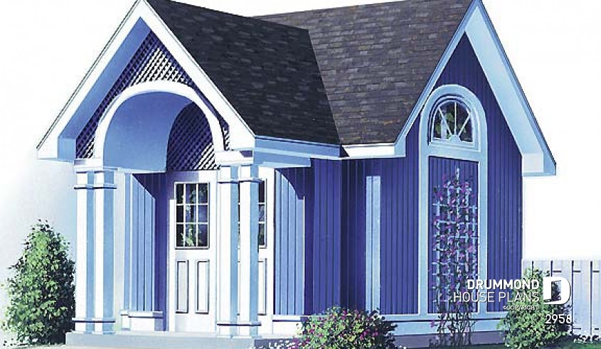 front - BASE MODEL - Victorian style inspiration garden shed plan - Cordoniere