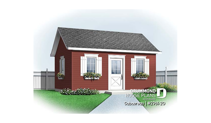 front - BASE MODEL - Affordable garden shed plan - Gaboureau