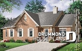front - BASE MODEL - Intergenerational house plan, 2 beds and fireplace in family apt., 1 bed in the in-laws apartment  - Colechester