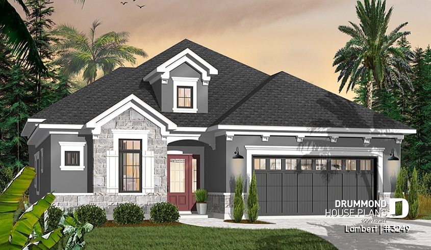 front - BASE MODEL - 4 bedroom, one storey Craftsman with ample storage and laundry area - Citadelle