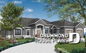 front - BASE MODEL - Mediterranean 3 bedroom house plan, with 13' ceilings, double garage and lanai - Belarte