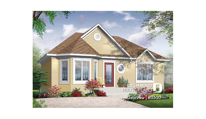 front - BASE MODEL - Country style, affordable 2 bedroom bungalow with full daylight basement - Clearview