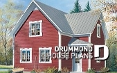 front - BASE MODEL - Farmhouse home design, affordable construction  costs, open plan,  2 bedrooms, laundry room on main - Adam