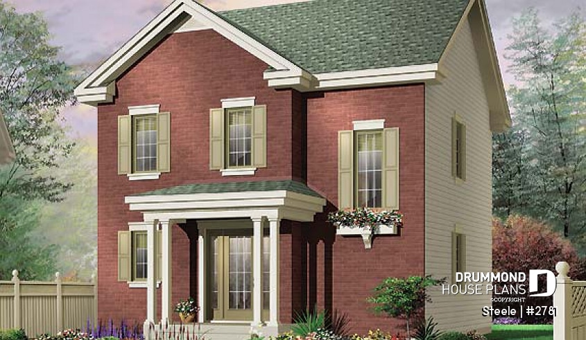 front - BASE MODEL - 3 bedroom traditional with open floor plan & kitchen island - Steele
