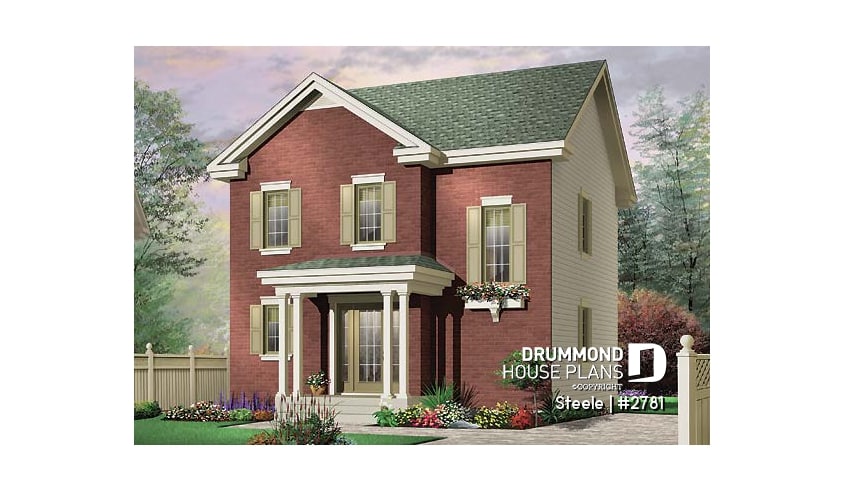 front - BASE MODEL - 3 bedroom traditional with open floor plan & kitchen island - Steele