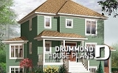 front - BASE MODEL - Comfortable 3 bedroom, 2 storey traditional house plan with home office and spacious family room - Crenshaw