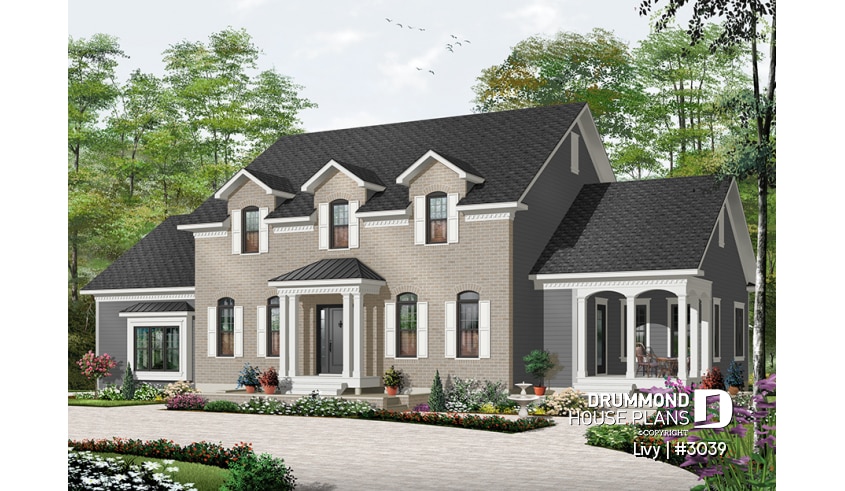 Color version 4 - Front - 2 storey home offering in law suite on half of the main floor, 3 bedrooms and open space - Livy