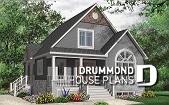 Color version 4 - Front - Affordable Craftsman inspired home with cathedral ceiling, 3 bedrooms, 2 bathrooms and mezzanine - Minuet