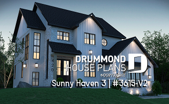 front - BASE MODEL - Great floor plans fir this modern farmhouse: pantry, mudroom, home office, fireplace and more! - Sunny Haven 3