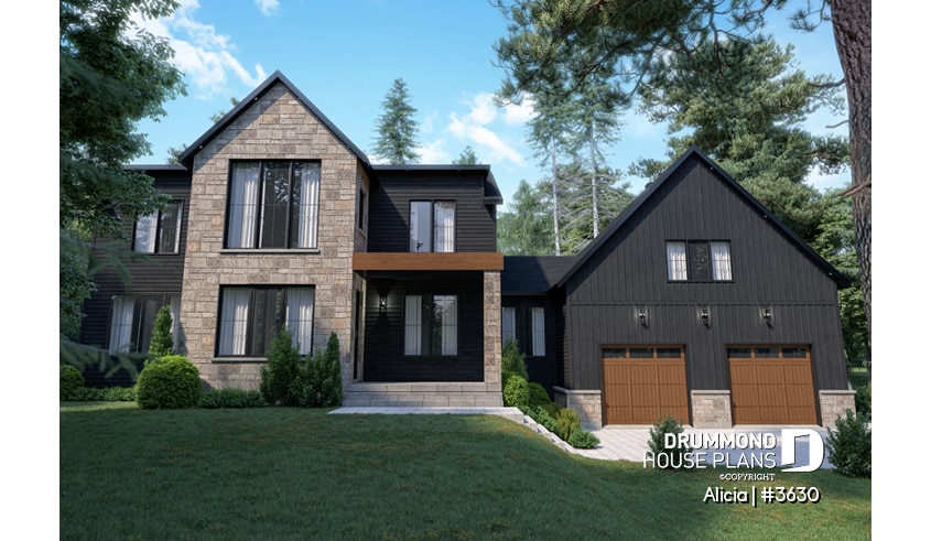 front - BASE MODEL - Modern Farmhouse home plan designed for Alicia Moffet, a popular Canadian singer! - Alicia