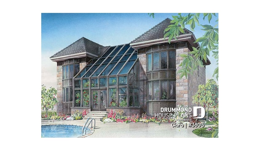 Rear view - BASE MODEL - Modern home with solarium, indoor spa, 2 office spaces, large master suite - Clara