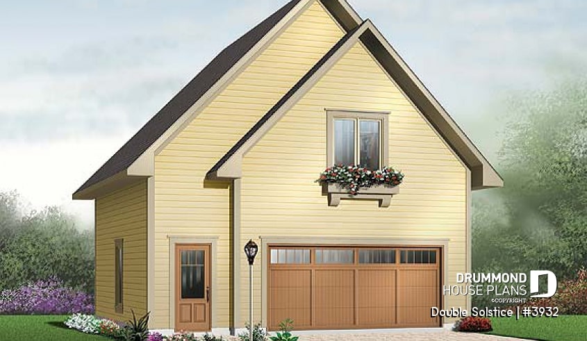 front - BASE MODEL - Double car garage with apartment on second floor - Double Solstice