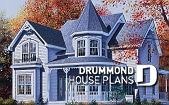 front - BASE MODEL - Victorian house plan with home office, breakfast nook and 3 bedrooms - Grenoble 2