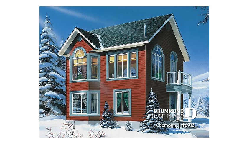front - BASE MODEL - Affordable 2 bedroom cottage with reverse floor plans, great panoramic views, ideal lakefront chalet - Chamonix
