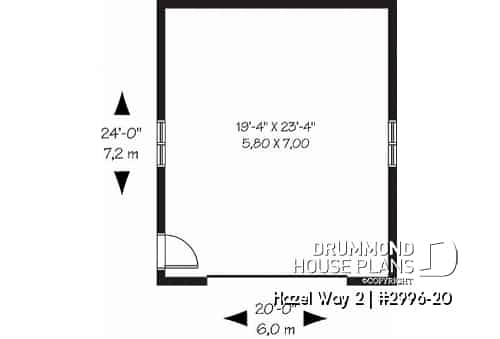 1st level - Single car garage plan, exit door on the side - Hazel Way 2