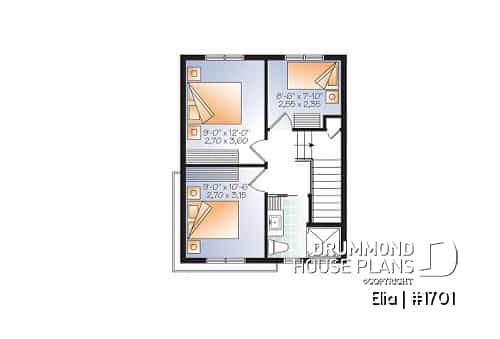 3rd level - Contemporary 3 floor house design for narrow lot, affordable urban design, open concept, large covered deck - Elia