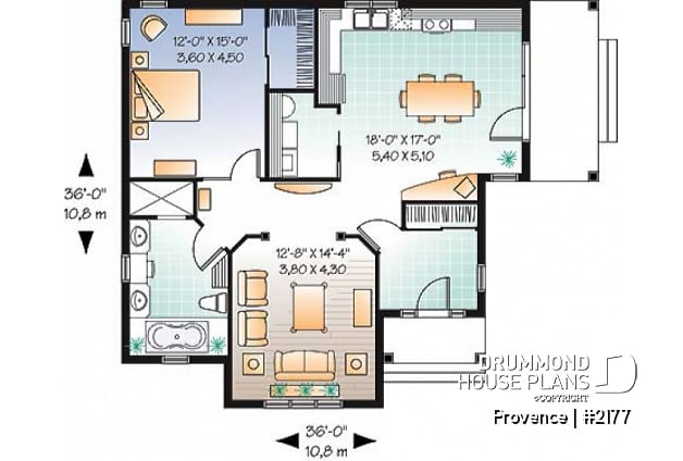 1st level - Ideal baby boomers house floor plan with master, laundry and planning desk on main floor, large full bath - Provence
