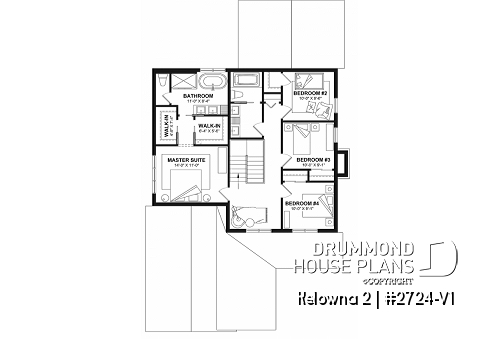 2nd level - Country house plan with 4 to 5 bedrooms, garage, office, sheltered terrace and beautiful master suite - Kelowna 2