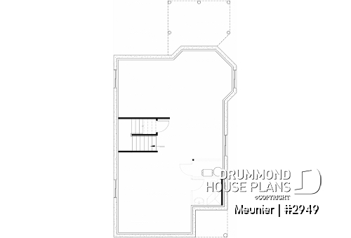 Basement - Cottage plan with a large master bedroom (sitting area), great natural lights, laundry on main floor - Meunier