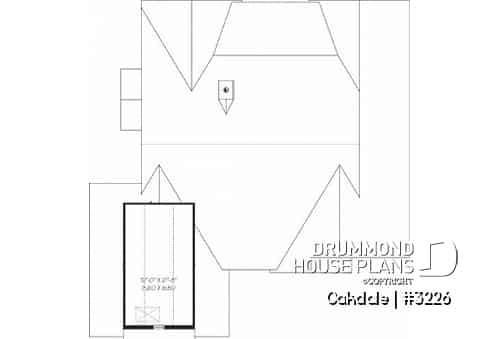 Bonus storage - 3 bedroom Ranch house plan with two-car garage, master suite, total 3 bedrooms 2 baths, fireplace - Oakdale