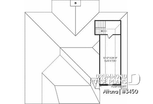Bonus space - Comfortable 2 bedroom bungalow house plan with formal dining room, fireplace, garage & bonus space - Altona