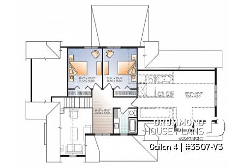 2nd level - Transitional Style Home, large unfinished bonus space, pantry & laundry, master suite - Gailon 4