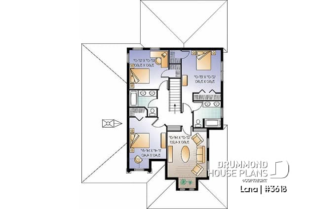 2nd level - Spanish style home design, 4 to 5 bedrooms, master suite on main floor - Lana