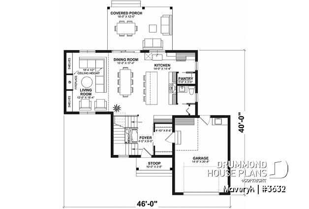 1st level - Beautiful Farmhouse, 3 beds, 1.5 baths, garage, pantry in kitchen, fireplace, sheltered terrace - Maveryk