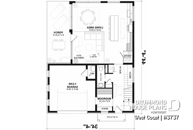 1st level - Perfect home for side view land offering 3 bedrooms, open floor plan and garage! - West Coast