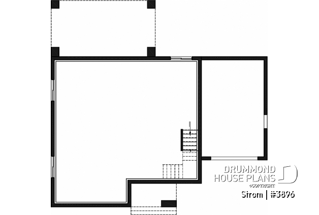 Basement - Contemporary home plan with 3 2nd floor bedrooms, master suite, 2.5 baths, garage, pantry, mudroom - Strom
