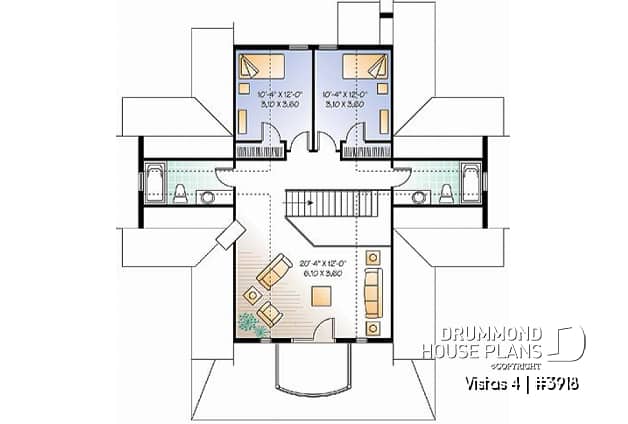 2nd level - Perfect country cotta plan, master suite w/fireplac, large terrace, 9' ceiling on main, 3 to 4 beds, 3.5 baths - Vistas 7