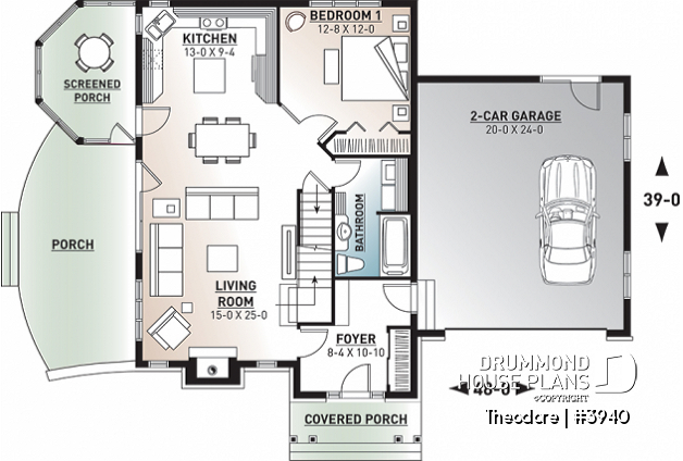 1st level - Panoramic 3 bedroom manor with screened porch, garage & bonus space - Theodore