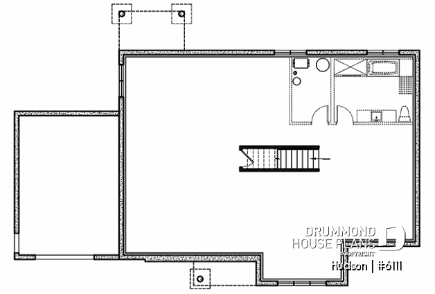 Basement - House plan from the Maibec X Drummond House Plans' collection featuring: 3 beds, garage, mudroom - Hudson