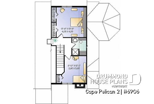 2nd level - Beautiful cottage house plan, master on main, large deck partially screened porch, unf. daylight basement - Cape Pelican 2