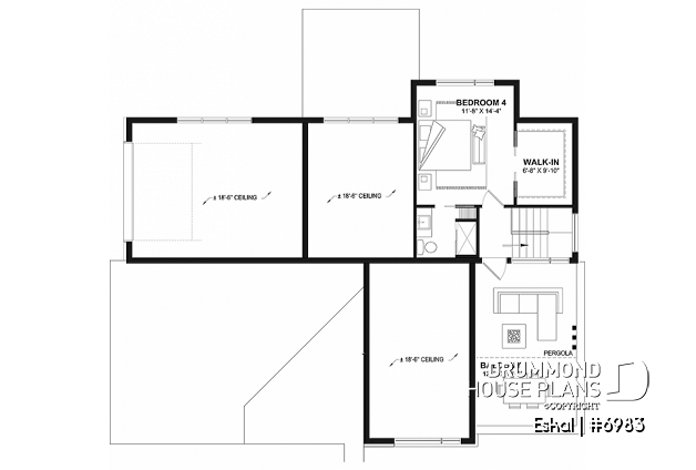 2nd level option 1 - Modern one bedroom home with attached RV garage and single and four bedroom garage option - Eskal