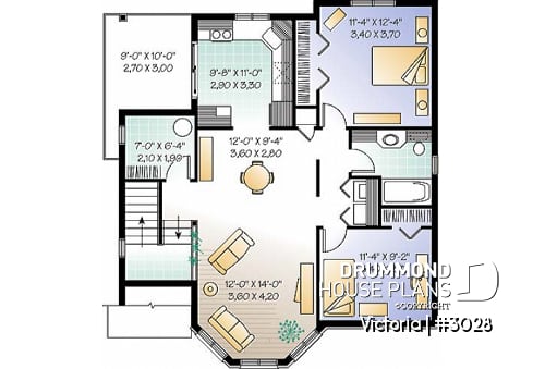 2nd level - Duplex house plan with 2 bedroom per unit, open dining and living room, balcony, lots of natural light - Victoria