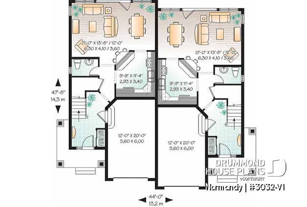 1st level - Craftsman Duplex design, open floor plan, master with walk-in & access to bath, laundry on second floor - Normandy