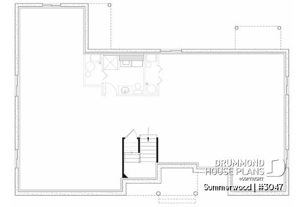 Basement - Country style intergenerational house plan with 2 large units, shared entrance, beautiful layout - Summerwood