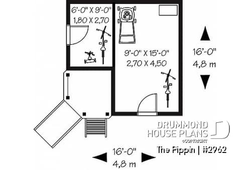 1st level - Small garden shed plan with play area for children - The Pippin