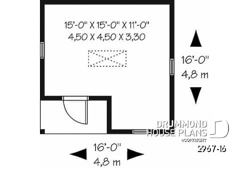 1st level - Affordable garden shed plan with storage in attic - Capeline 2