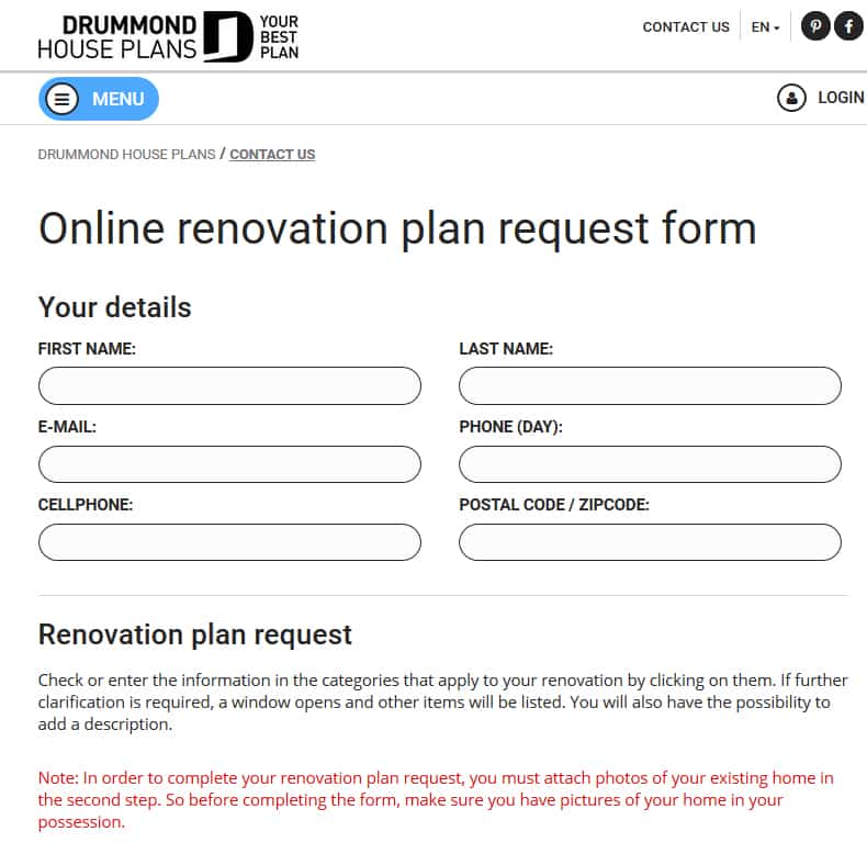 Formulaire de rénovation en ligne