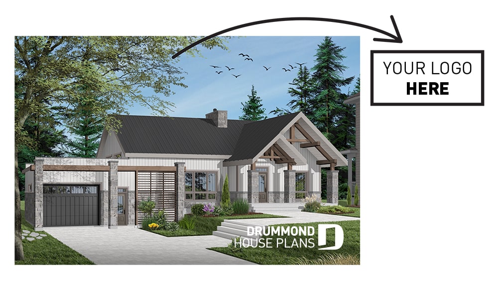 Example advertising printed on plans