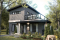 front - BASE MODEL - Small Modern house plan 2 bedrooms + office, compact kitchen with island and pantry, large 2nd floor terrace - Joshua 3