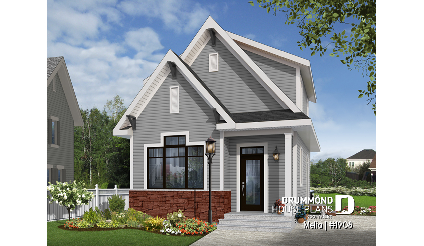 Color version 2 - Front of house plan 1908 Color version 2 - Front - Melia