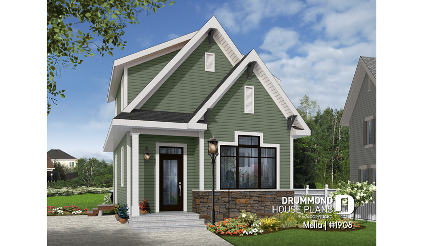 Color version 3 - Front of house plan 1908 Color version 3 - Front - Melia