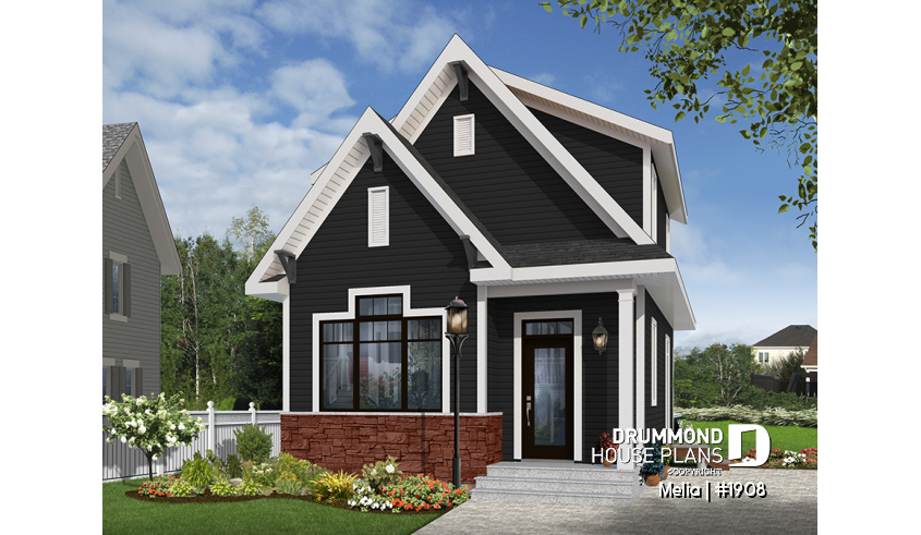 Color version 4 - Front of house plan 1908 Color version 4 - Front - Melia