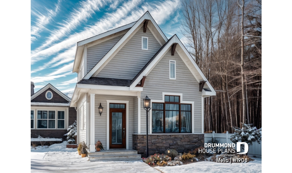 front - BASE MODEL - Affordable Small Country Home Design with 2–3 Bedrooms, Open Layout and Smart, Functional Design - Melia