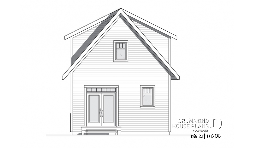 rear elevation of house plan 1908 rear elevation - Melia