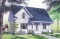 front - BASE MODEL - Country cottage home plan with 3 bedrooms, 2.5 baths, formal dining and living room, laundry room - Gaugin